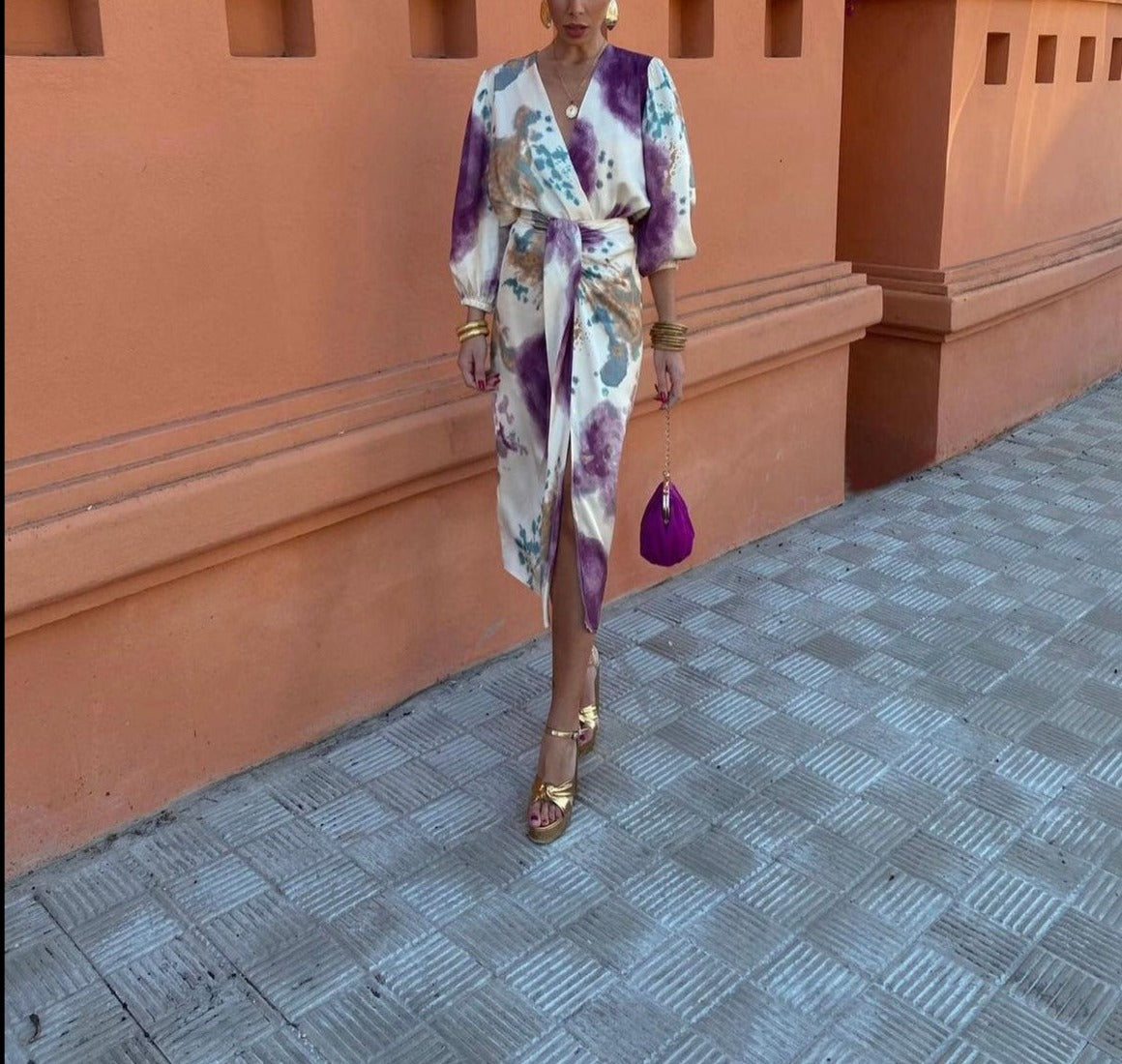 Lea™ Vestido con cuello en V