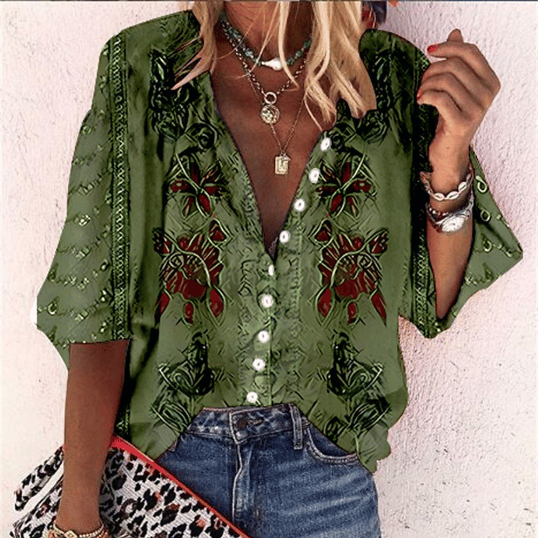 Alana™ | Camisa Estampada Elegante