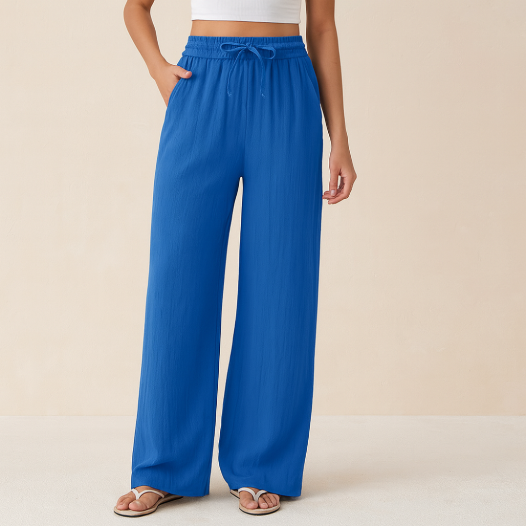 Pantalon Taille Haute Fluide