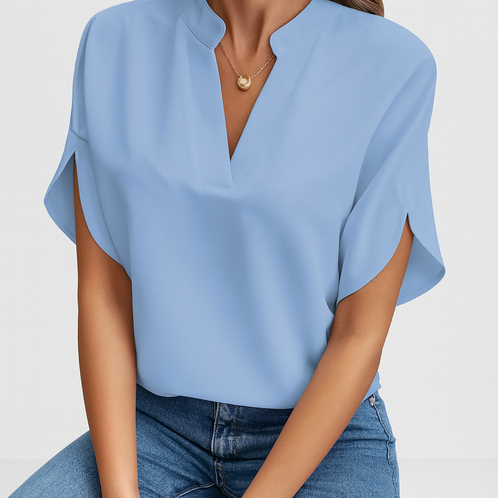 Erica™ | Elegante blusa con cuello en V