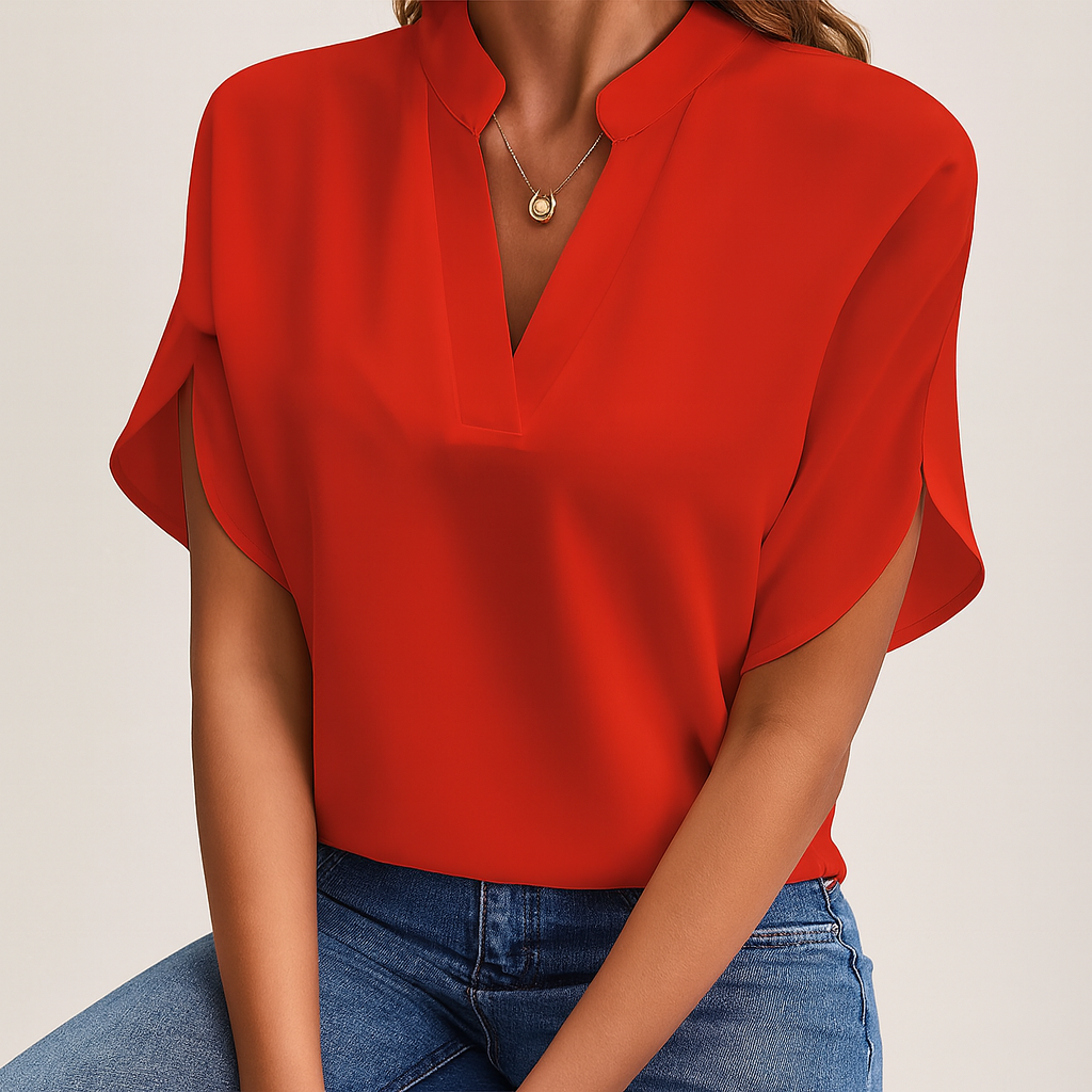 Erica™ | Elegante blusa con cuello en V