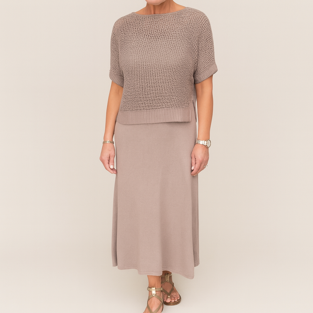 Laurie™ | Elegante conjunto de vestido midi y blusa