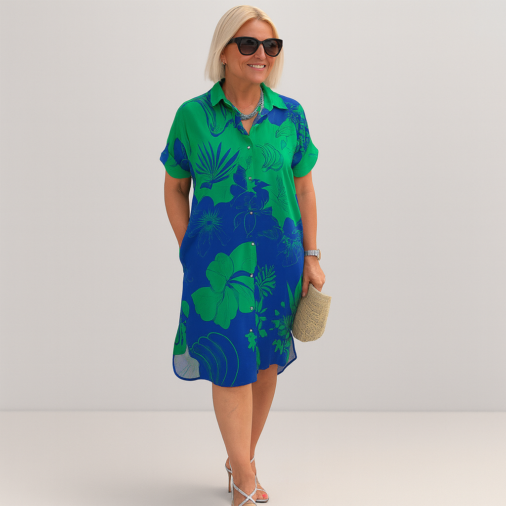 Robe Midi d’Été à Imprimé Floral Élégante