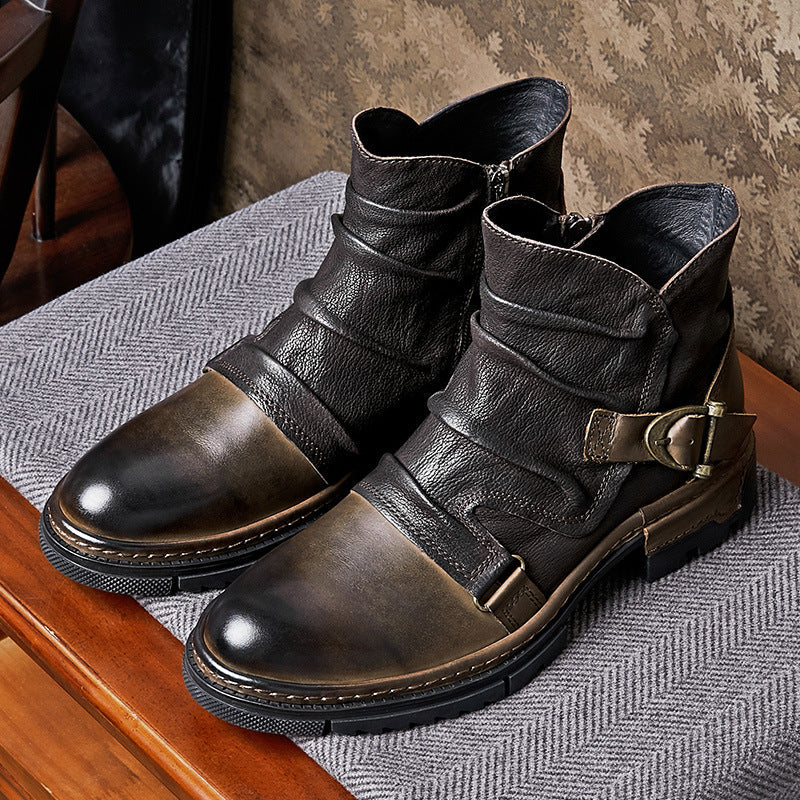 Austen™ | Botas moteras de piel